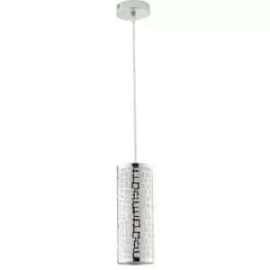 Image of MAYA Slim Pendant Ceiling Light Chrome 10x27cm