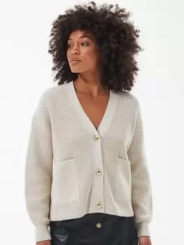 Image of Barbour International Morini Cardigan - Cream, Size 12, Women