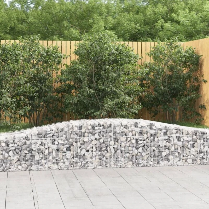 Image of VIDAXL Arched Gabion Baskets 4 pcs 400x50x40/60cm Galvanised Iron Vidaxl 8720845565022