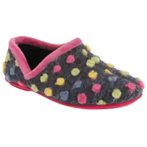Image of Sleepers Womens/Ladies Jade Dotted Full Slippers (7 UK) (Fuchsia/Multi)