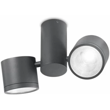 image of Ideal Lux Sunglasses - LED 2 Light Ceiling Light Anthracite IP44