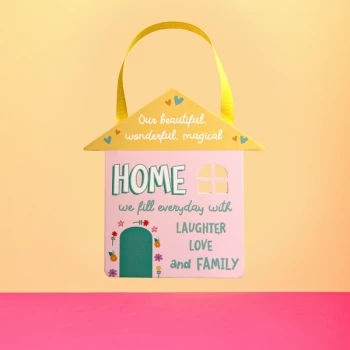 Image of Cheerful House Hanging Plaque - Home