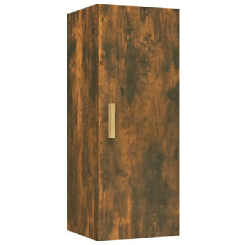 Image of Vidaxl Wall Cabinet Smoked Oak 34.5X34X90 Cm Engineered Wood, Brown 817438
