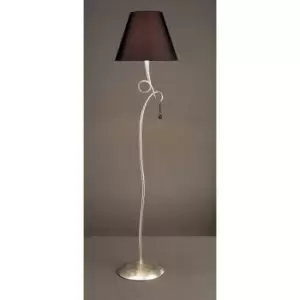 Image of Paola 1 Light Bulb E27, silver painted with Black lampshade & Black glass droplets