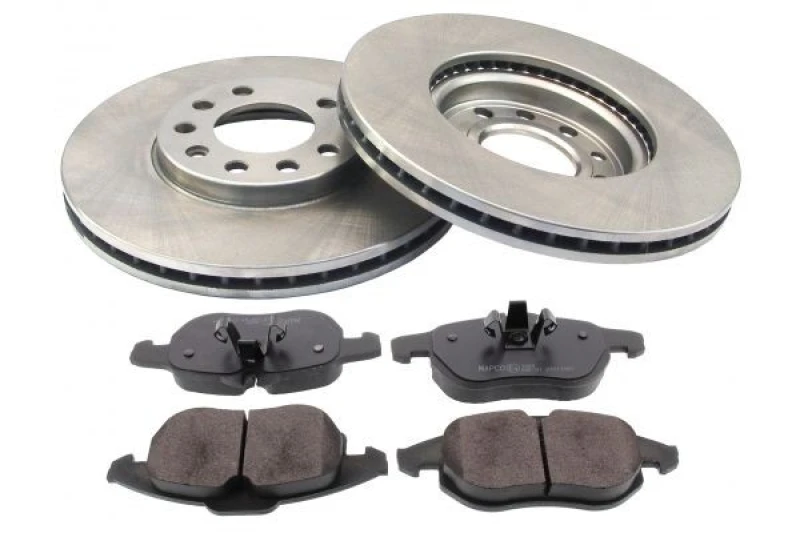 Image of MAPCO 47709 Brake disc and pads set Front Axle, Brake Disc Type: Vented, prepared for wear warning indicator, with anti-squeak plate Brake Set,disc b
