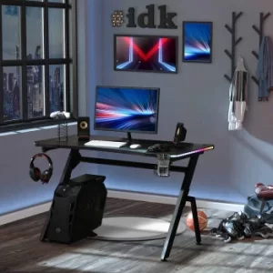 Image of Daubuz Ergonomic LED Gaming Desk, Black