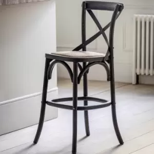 image of Cannock Set of 2 Bar Stools, Rattan Black