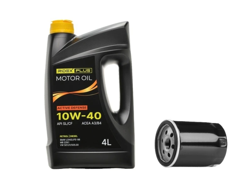 Image of RIDEX PLUS 100908O0015P Oil change kit (oil filter + engine oil) Oil change kit (oil filter + engine oil) (100908)