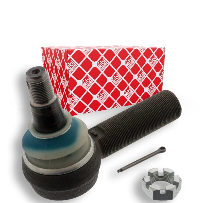Image of FEBI BILSTEIN 06240 Track rod end Front Axle Right, with crown nut Steel Tie Rod End (914)