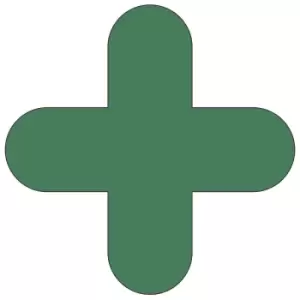 image of PVC floor markings, cross shape, pack of 50, green