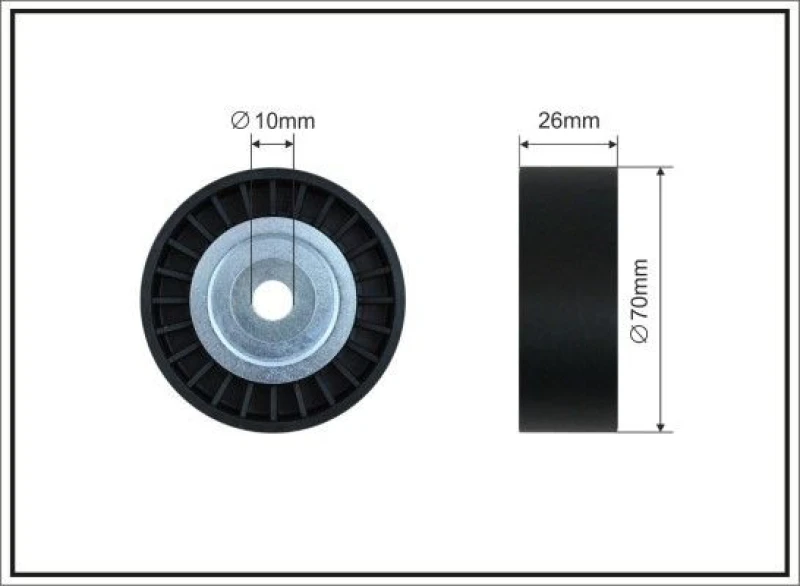 Image of CAFFARO Deflection / guide pulley, V-ribbed belt CAFFARO 500644