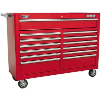 image of Sealey Superline Pro 13 Drawer Heavy Duty Roller Cabinet Red