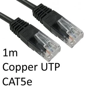 image of RJ45 (M) to RJ45 (M) CAT5e 1m Black OEM Moulded Boot Copper UTP Network Cable