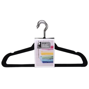 image of Stanford Home 6 Pack Velvet Hangers - Black