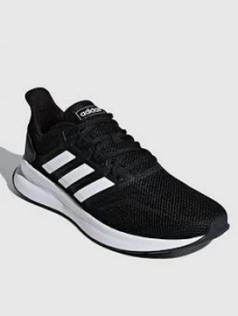 Image of adidas Run Falcon Trainers - Black/White, Size 12, Men