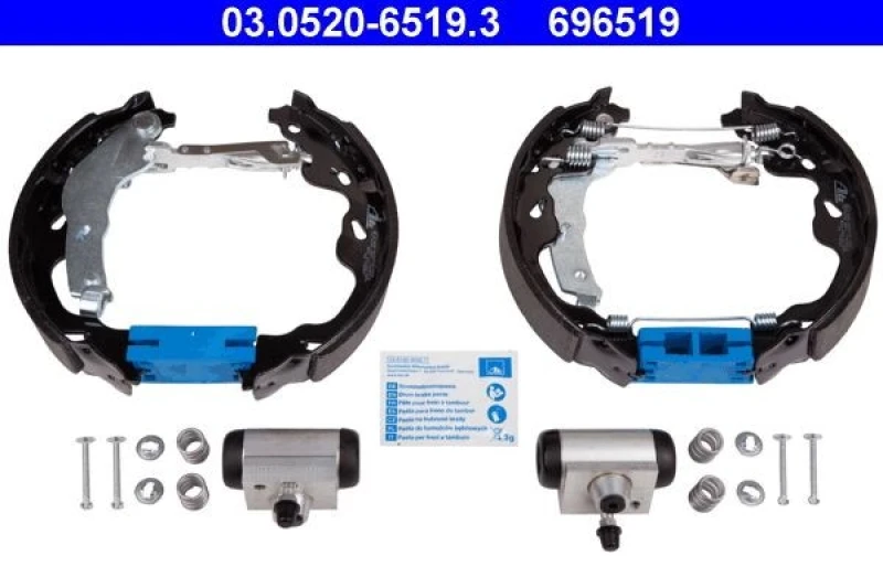 Image of ATE 03.0520-6519.3 Brake Set, drum brakes with accessories Brake Set,drum brakes (3859)