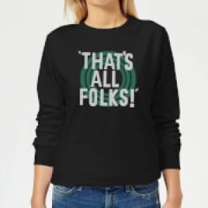 Image of Looney Tunes That's All Folks Womens Sweatshirt - Black - S