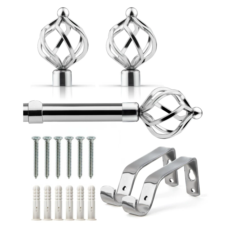 Image of Emma Barclay Curtain Pole Extendable Bird Cage Chrome unisex 120-210cm