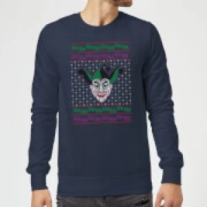 Image of DC Joker Knit Christmas Sweatshirt - Navy - S