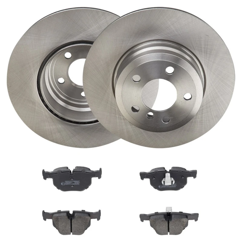 Image of RIDEX 3405B2406 Brake disc and pads set Rear Axle, Brake Disc Type: internally vented, excl. wear warning contact Brake Set,disc brakes (3405)