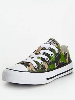 image of Converse Chuck Taylor All Star Ox Camo Childrens Trainers - Khaki/Camo