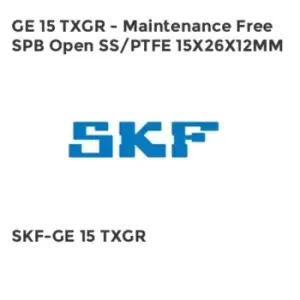 image of GE 15 TXGR - Maintenance Free SPB Open SS/PTFE 15X26X12MM