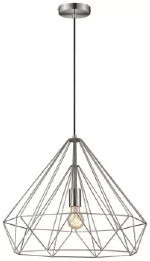 image of Spring Wire Large Ceiling Pendant Satin Nickel, E27