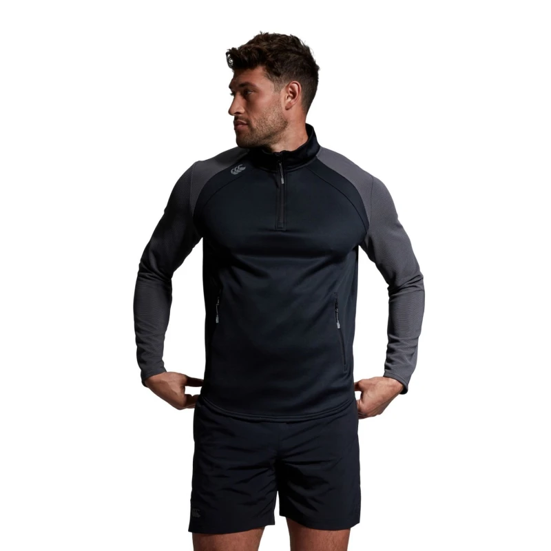 Image of Canterbury Canterbury Men Elite Quarter Zip Top in Black Size: Small Black S Male 5063806536383