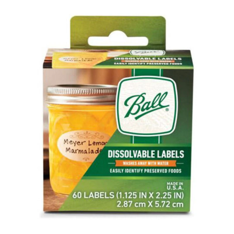 Image of Ball Ball Dissolvable Self-Adhesive Labels for Preserves Jars Pack of 60 Labels for Easy Organization and Removal 1440001005 White