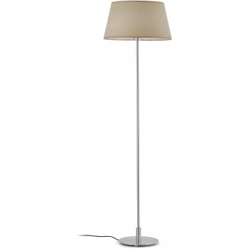 Image of Faro Mitic - 1 Light Floor Lamp Nickel with Beige Shade, E27