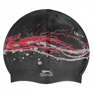 Image of Slazenger Print Silicone Cap - Black/Red/White