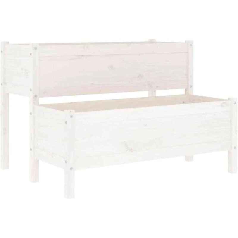 Image of vidaXL Planter White 110x84x75cm Solid Wood Pine, White 822263