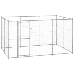 image of Vidaxl Outdoor Dog Kennel Galvanised Steel 7.26 M