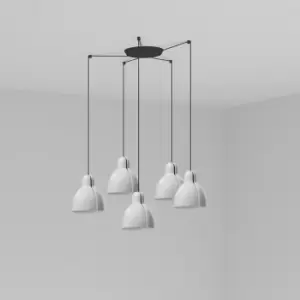 image of Venice 5 Light White Cluster Drop Pendant Lamp