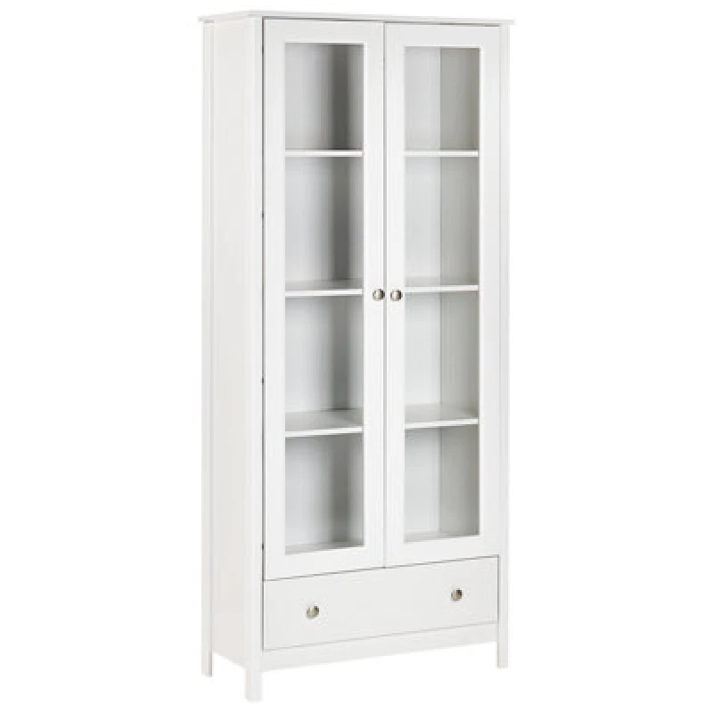 Image of Beliani Glass Display Cabinet Nornalup 80 Cm White