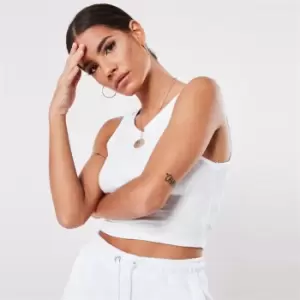 image of Missguided Sleeveless Crop Top - White