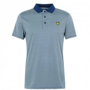 image of Lyle and Scott Microstripe Polo Shirt - Deep Fjord 896