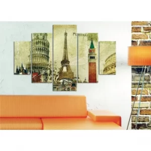 Image of ST066 Multicolor Decorative MDF Painting (5 Pieces)