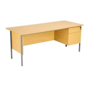 Image of Eco 18 1800 X 750 4 Leg Rectangular Desk 2D Pedestal Oak-Black