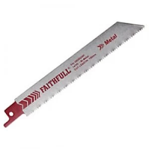 Image of Faithfull Sabre Saw Blade for Metal S922BF 150 mm x 14 TPI Pack of 5