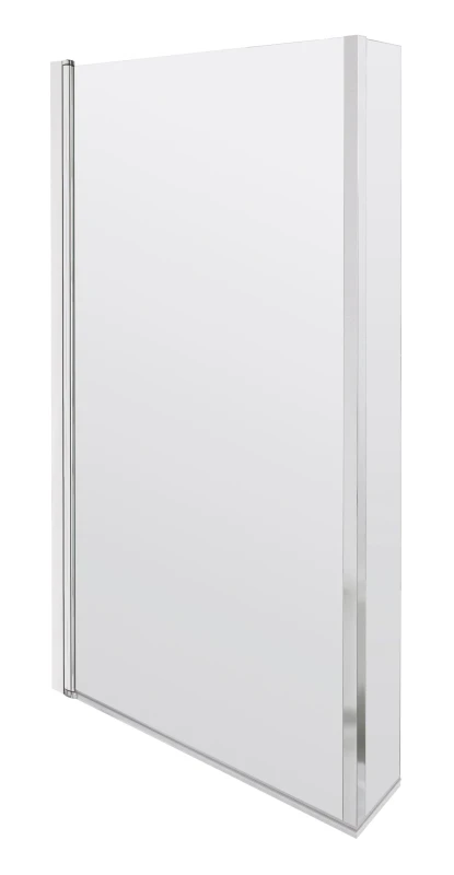 Image of Balterley 6mm Toughened Safety Glass Reversible L Shaped Bath Hinged Screen Silver unisex