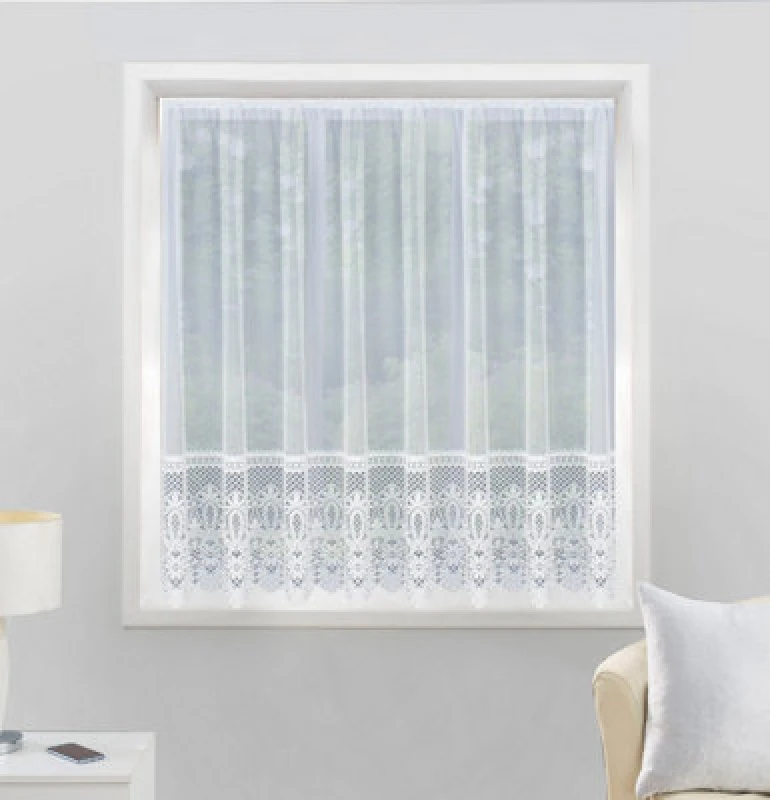 Image of Tyrone Textiles Brazil Base Lace Net Cut Panel Curtain Voiles / Nets / Lining 500x101cm White 76289501005
