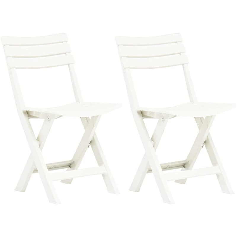 Image of VIDAXL Folding Garden Chairs 2 pcs Plastic White Vidaxl 8719883859699