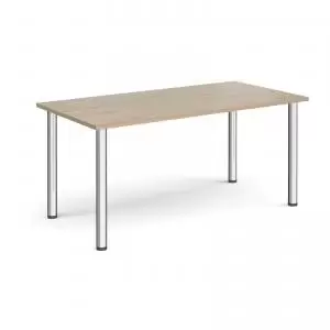Image of Rectangular chrome radial leg meeting table 1600mm x 800mm - barcelona