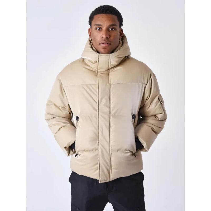 Image of Project X Paris Project X Paris' Ultra Shiny Hooded Puffer Beige Male S