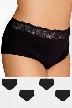 Image of 4 Pack Lace Trim Full Briefs