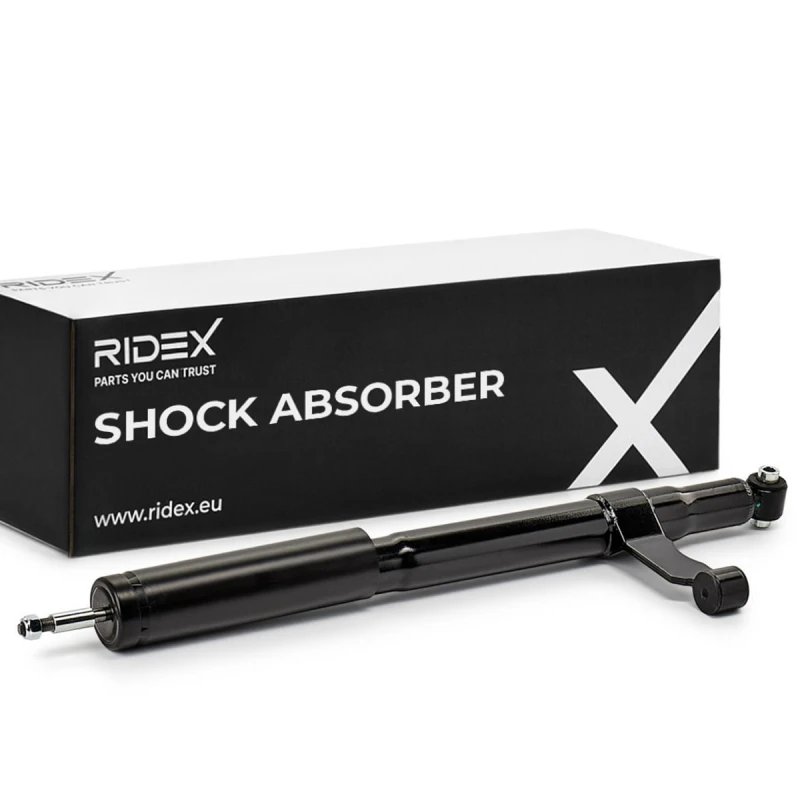 Image of RIDEX 854S1263 Shock absorber Rear Axle, Gas Pressure, Twin-Tube, Suspension Strut, Top pin Shock Absorber (854)