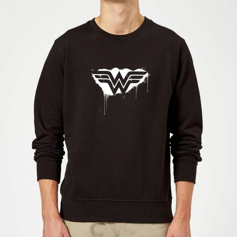 Image of Justice League Graffiti Wonder Woman Sweatshirt - Black - M