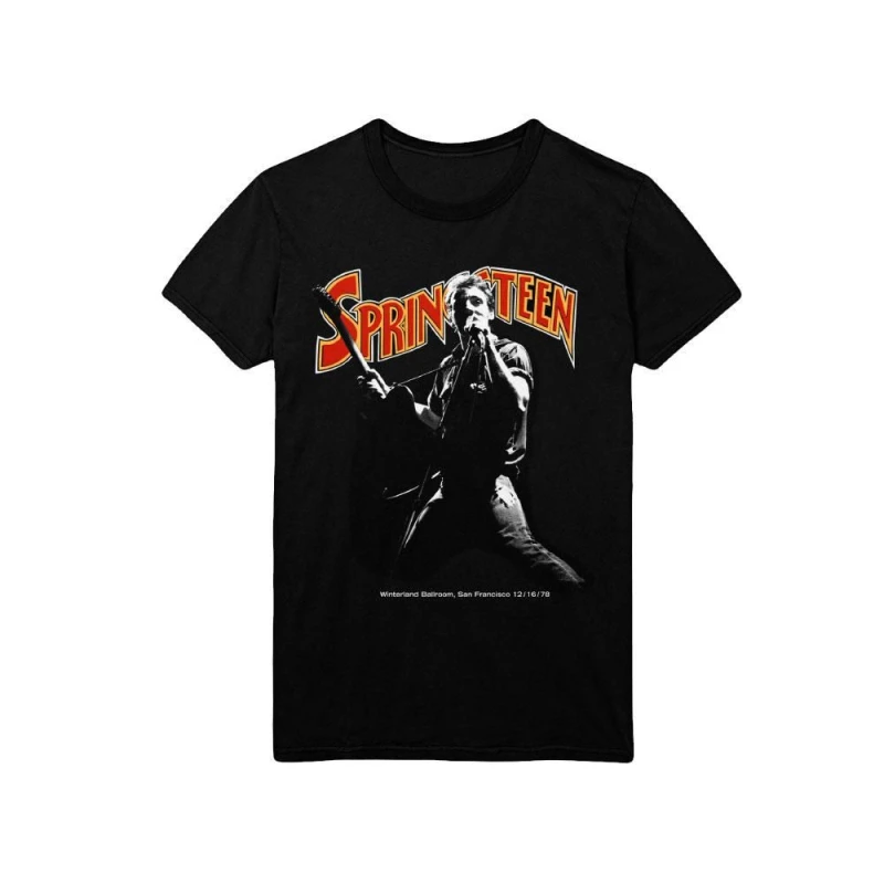 Image of Bruce Springsteen Bruce Springsteen Men Winterland Ballroom Singing T-Shirt in Black Size: X-Large Black XL Male 5063238550896
