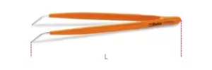Image of Beta Tools 993PL Bent Thin Stainless Steel Pin Spring Tweezers 150mm 009930010